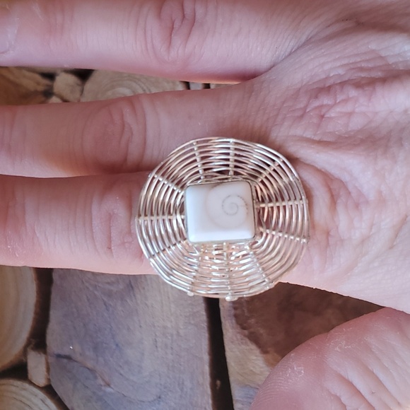 New Shiva Eye 925 Silver Wire Wrapped Spiderweb Ring. - Picture 7 of 9